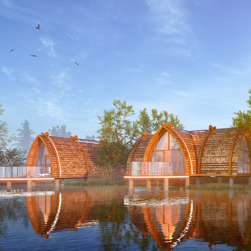 Prefabricated Wooden boathouse Prefabricated Wooden boathouse