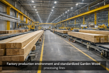 Factory production environment and standardized Garden Wood processing lines